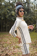 Ivory Lattice Shorts - Ivory