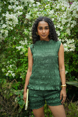Smocked Set - Bottle Green