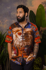 Regal Lion Men’s Hemp Printed Resort Shirt