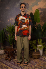 Gorilla Garden Men’s Hemp Printed Resort Shirt