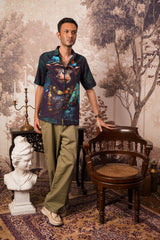 Sapphire Chimp Men’s Hemp Printed Resort Shirt