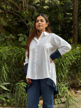 White & Navy Cascade Shirt