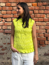 Lime Drift Smocked Top